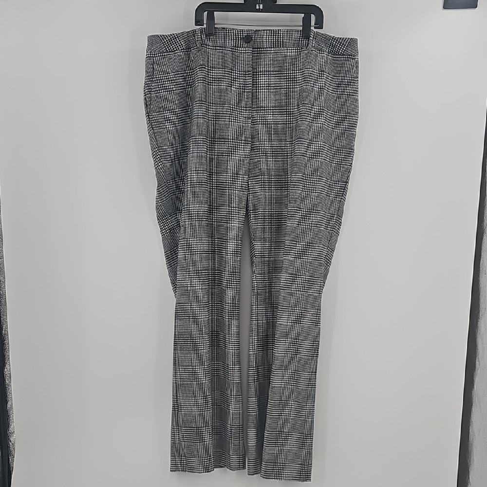 Talbots Black and Gray Glen Plaid Trousers